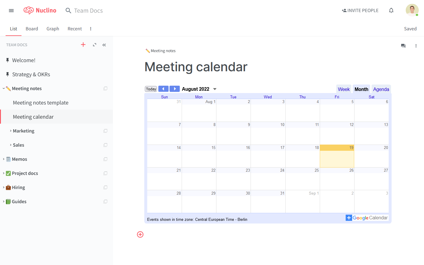 Embed Google Calendar