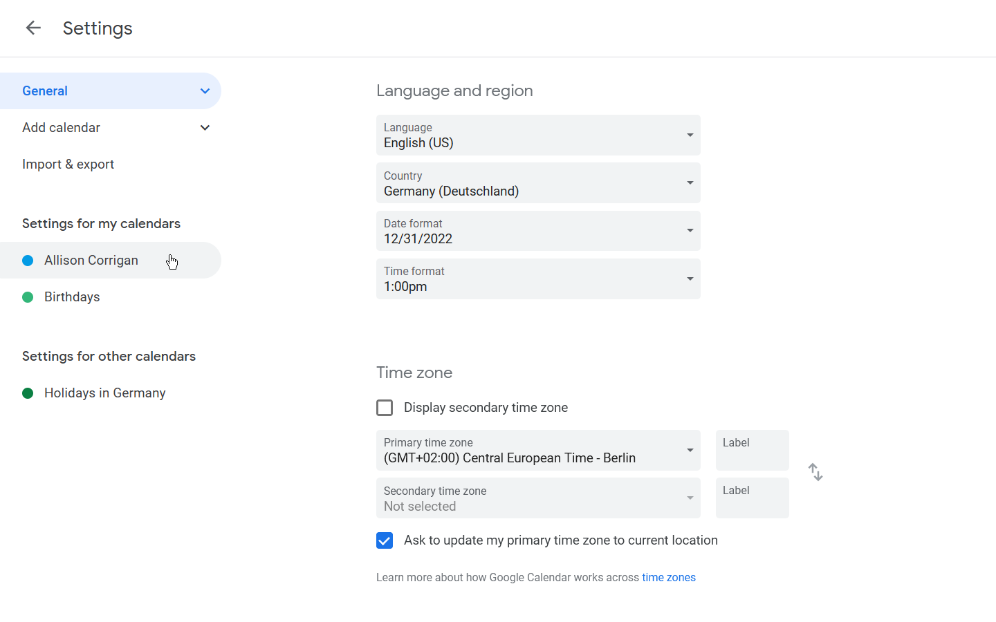 Embed Google Calendar